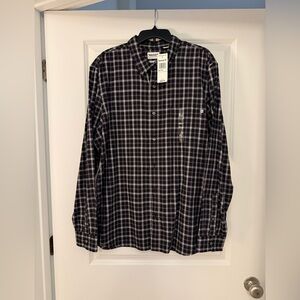 NWT Men's Timberland Black Slim Fit Plaid Shirt, size XXL.